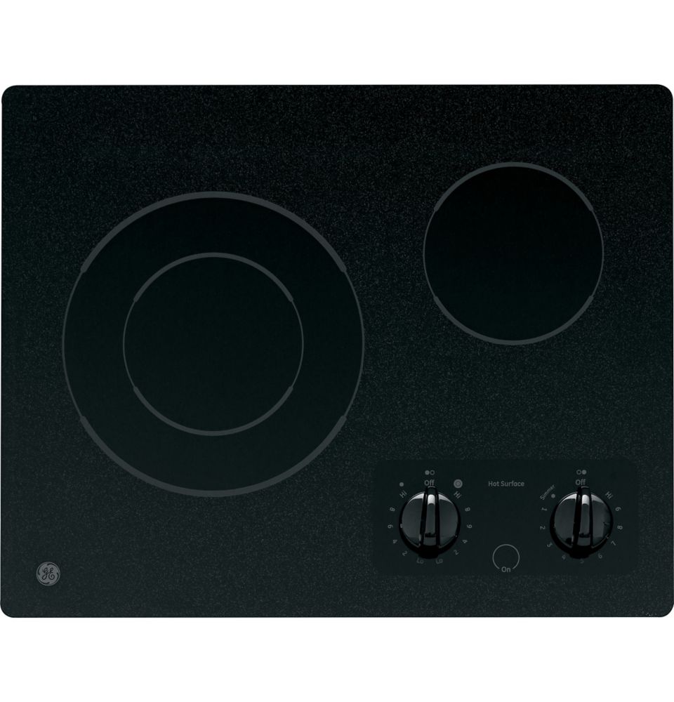 Ge 21 Inch Radiant Electric Cooktop In Black With 2 Elements