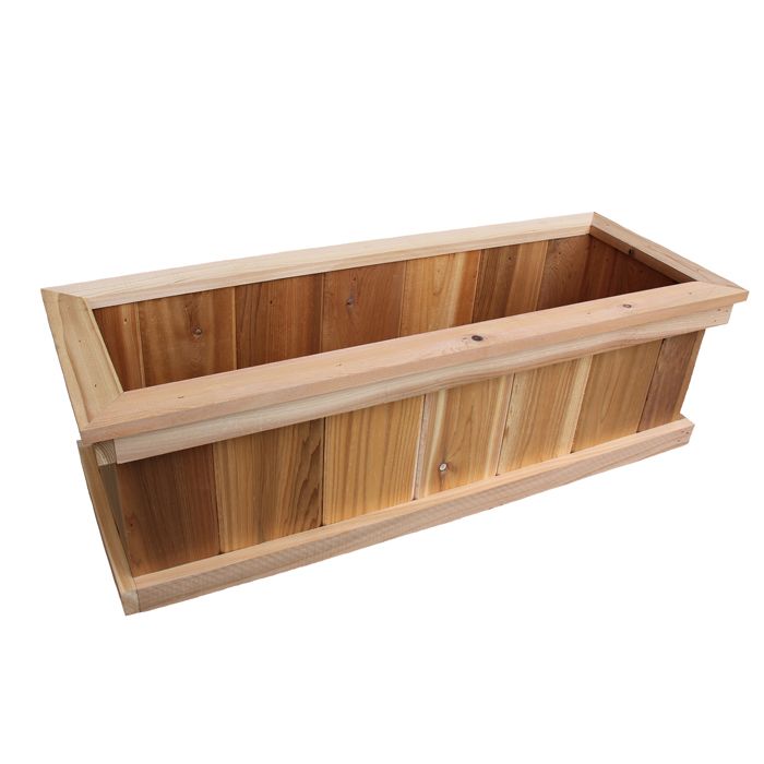 AIM Cedar Works Premium Cedar Planter Box - 8 x 10 x 36 | The Home Depot Canada