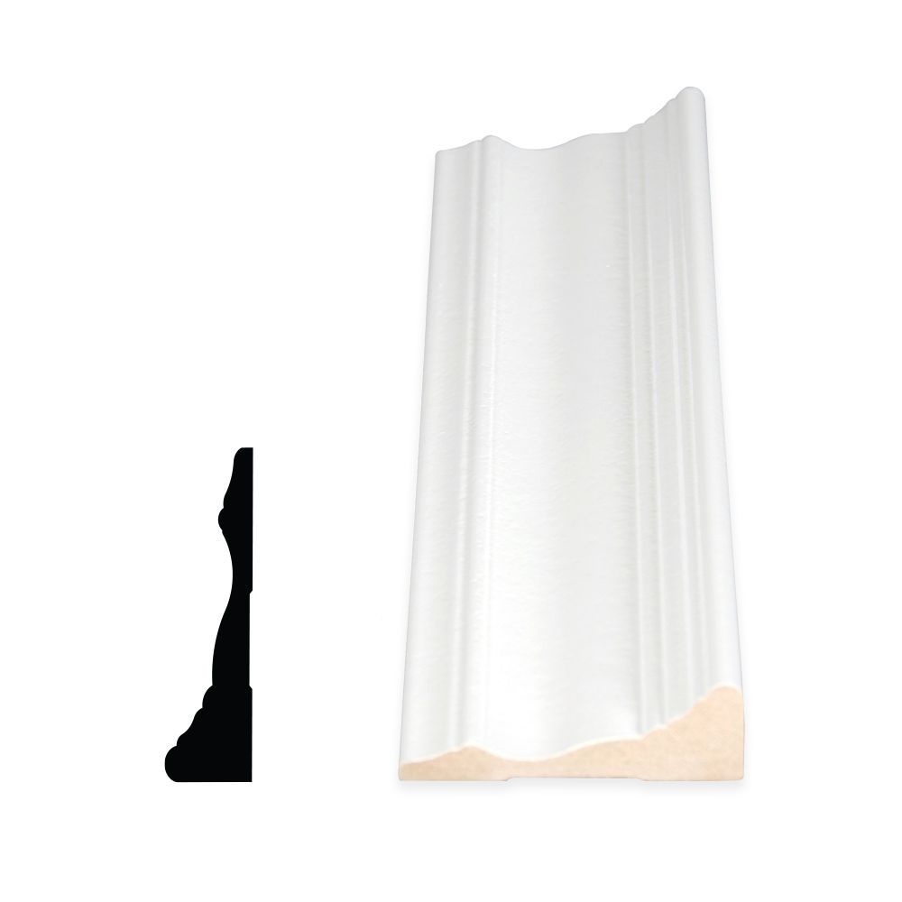 Alexandria Moulding Primed Fibreboard Backband Casing 1 In. x 3 In. x 8