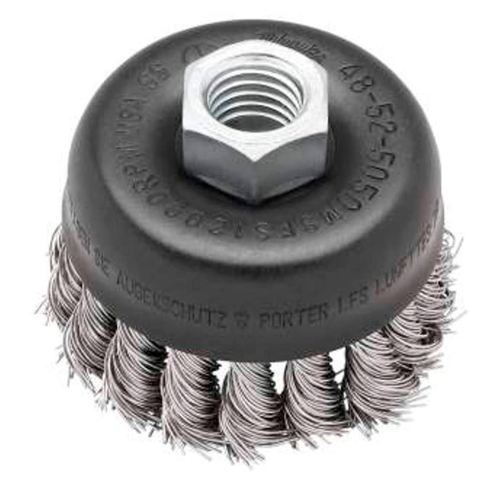 Milwaukee Tool 3inch Hyperwire Knot Wire Cup Brush in Stainless Steel