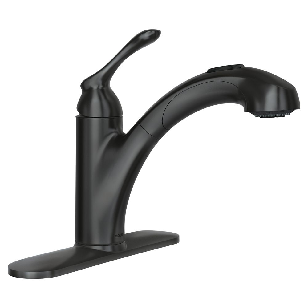 MOEN Banbury Single-Handle Pullout Kitchen Faucet in Matte Black Finish | The Home Depot Canada