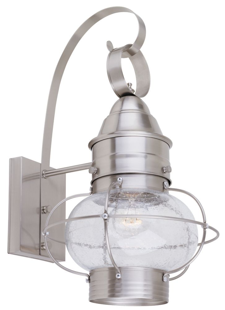 Hampton Bay 10 In. 1Light Wall Lantern, Satin Chrome Finish The Home