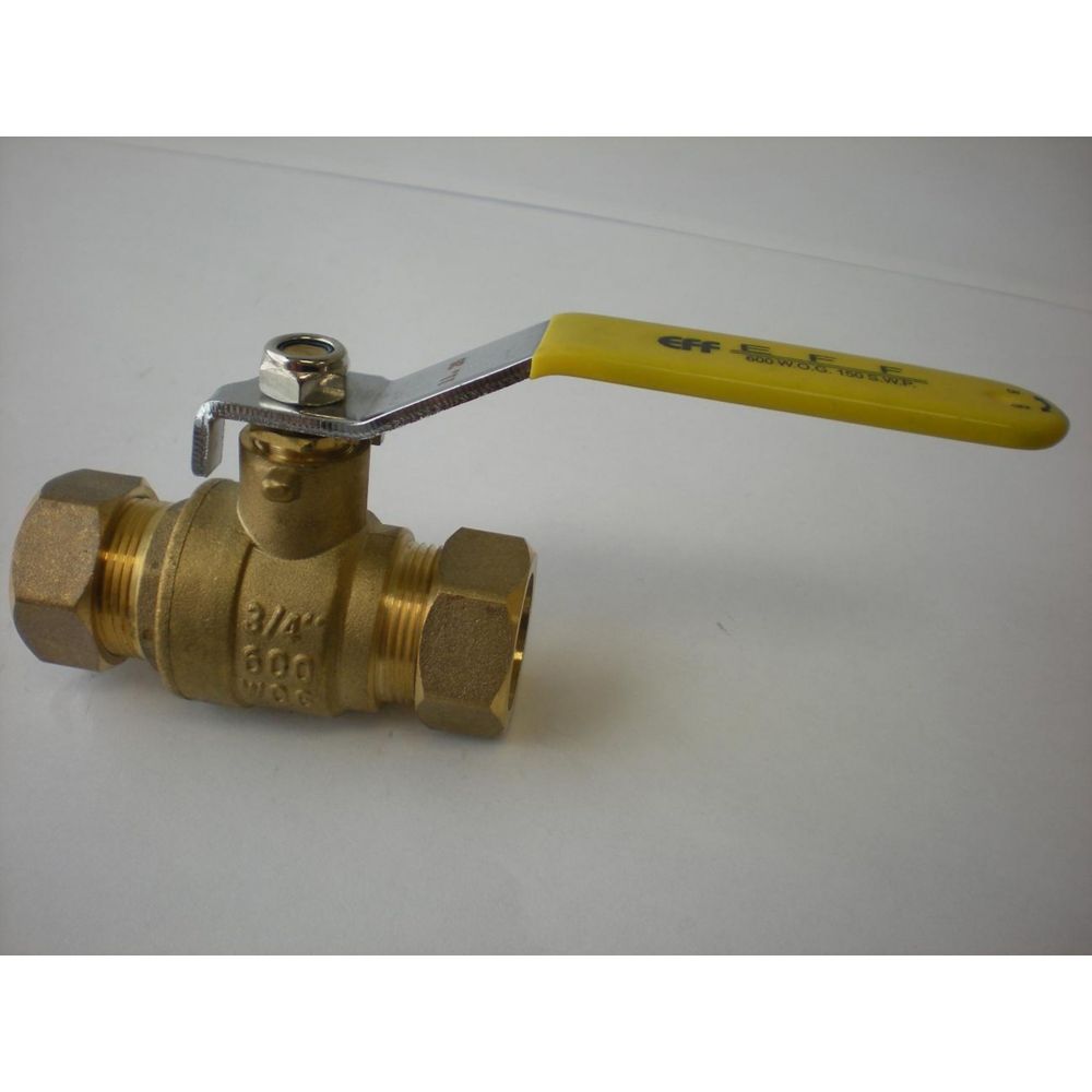 3/4inch x 3/4inch Compression Full Port Brass Ball Valve