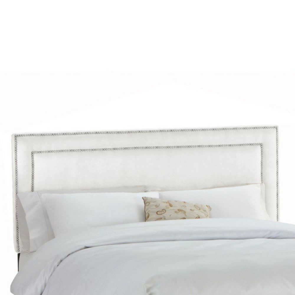 Skyline Furniture Upholstered Twin Headboard In Velvet White | The Home ...