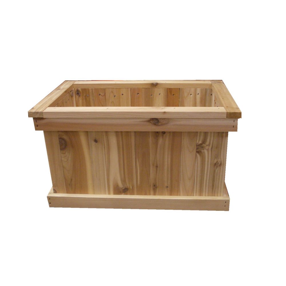 Orosz Outdoors 16inch x 24inch Rectangular Cedar Planter Box The