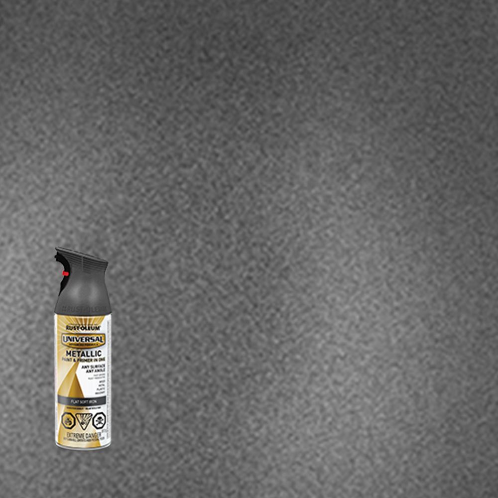 Metallic Spray Paint In Flat Soft Iron, 312 G Aerosol