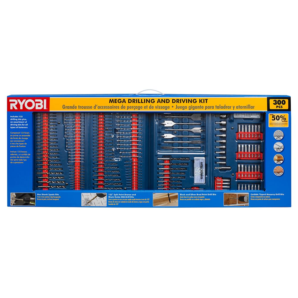 RYOBI 300Piece Drill/Driver Accessory Kit The Home Depot Canada