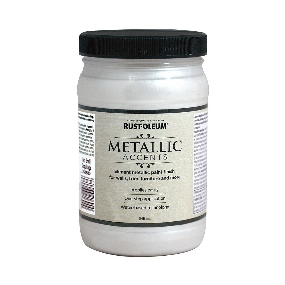 RustOleum Metallic Accents Water Based Metallic Finish In Sea Shell