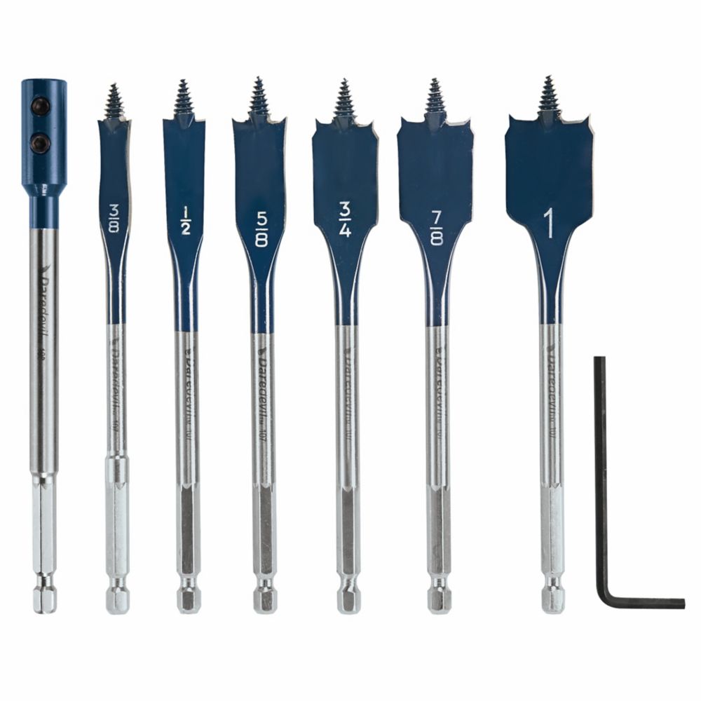 6 pc. Daredevil Standard Spade Bit Set Includes Extension