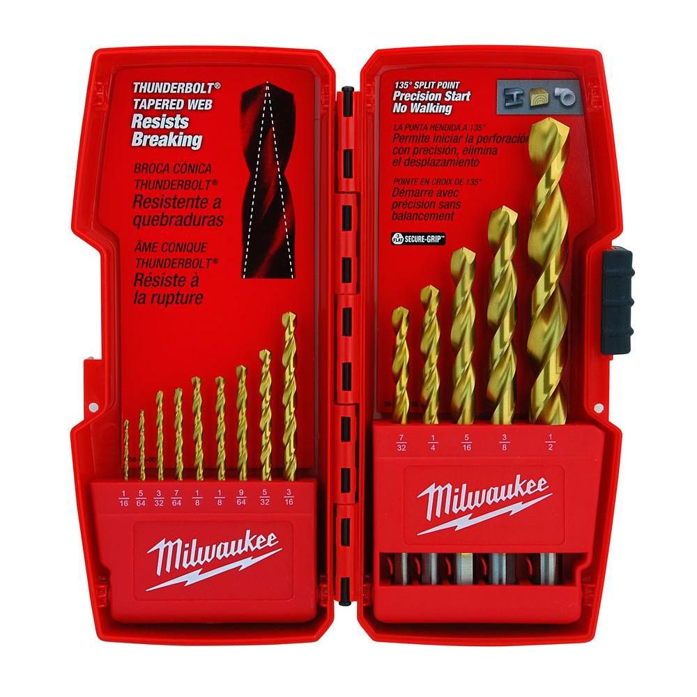 Thunderbolt Titanium Coated Drill Bit Set (14Piece)