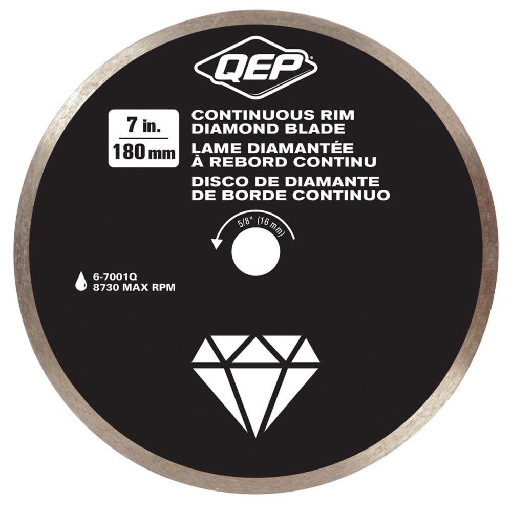 QEP 7 Inches Diameter Continuous Rim Diamond Tile Saw Blade 7/85/8