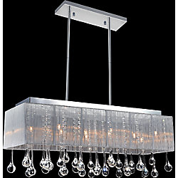 Silver Sheer With Clear Tear Drops