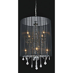 Black Sheer 8 Light Chandelier