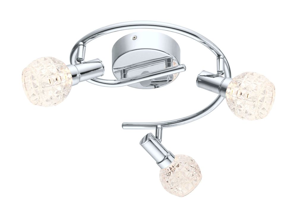 Eglo Hania Plafonnier LED 3L, fini chrome avec verre clair Eglo Hania Plafonnier LED 3L, fini chrome avec verre clair