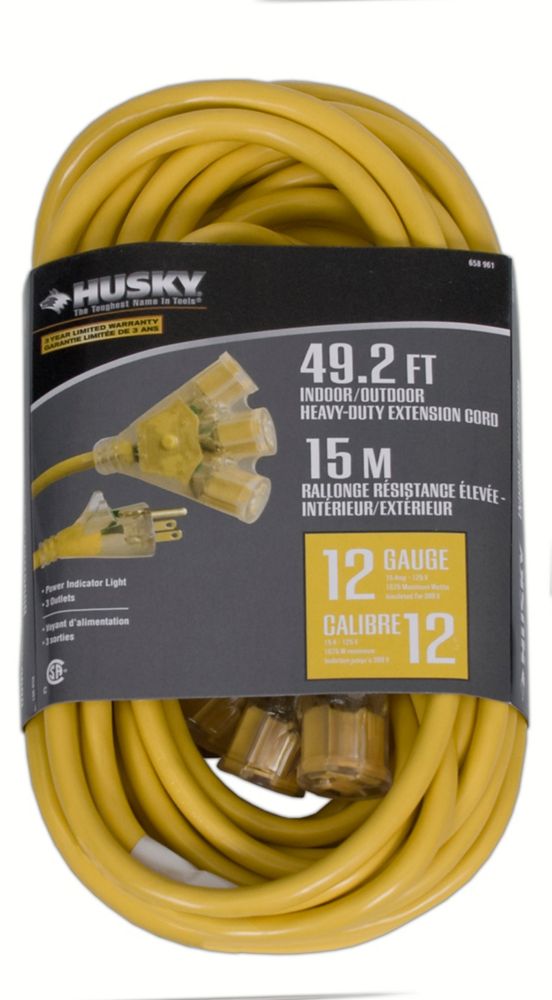 HUSKY Indoor / Outdoor HeavyDuty Extension Cord The Home Depot Canada