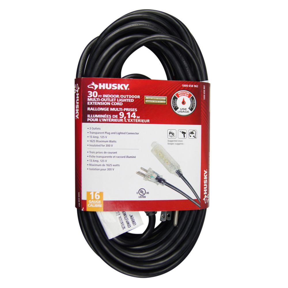 Husky Indoor/Outdoor LightDuty Extension Cord The Home Depot Canada
