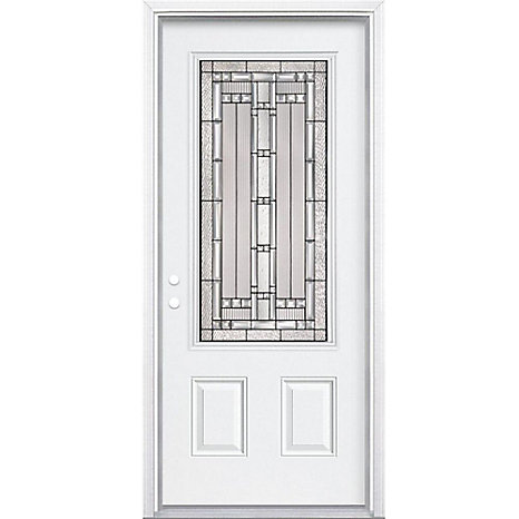 Image result for Masonite Antique Black 3/4-Lite Right Hand Entry Door with Brickmould