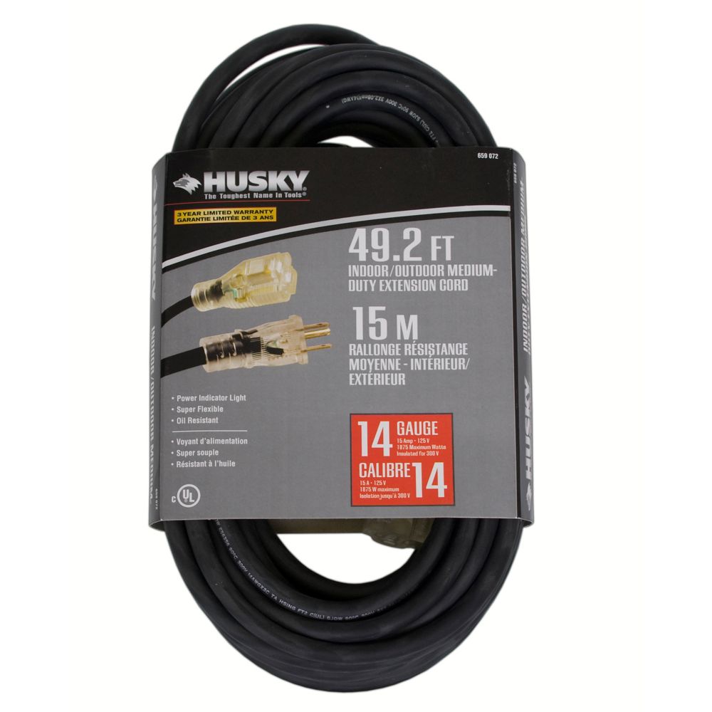 HUSKY Indoor / Outdoor MediumDuty Extension Cord The Home Depot Canada