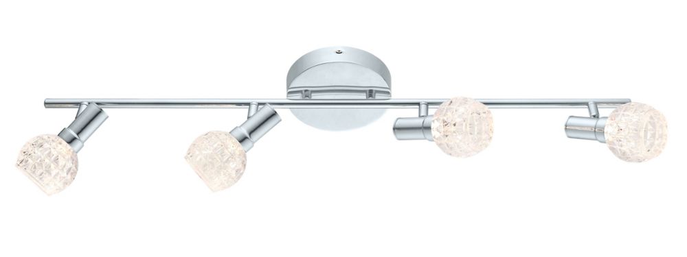 Eglo Hania Rail LED 4L, fini chrome avec verre clair Eglo Hania Rail LED 4L, fini chrome avec verre clair