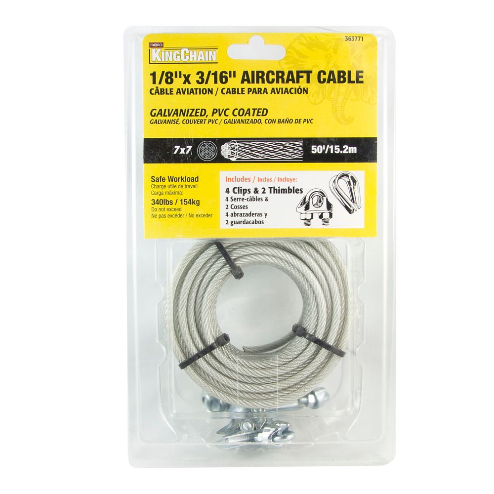 KingChain 1/8 7X7 Aircraft Cable Pvc 50 ft The Home Depot Canada