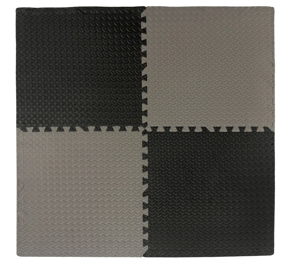 ConnectAMat AntiFatigue Interlocking Mat Black/Grey 24 Inch x 24