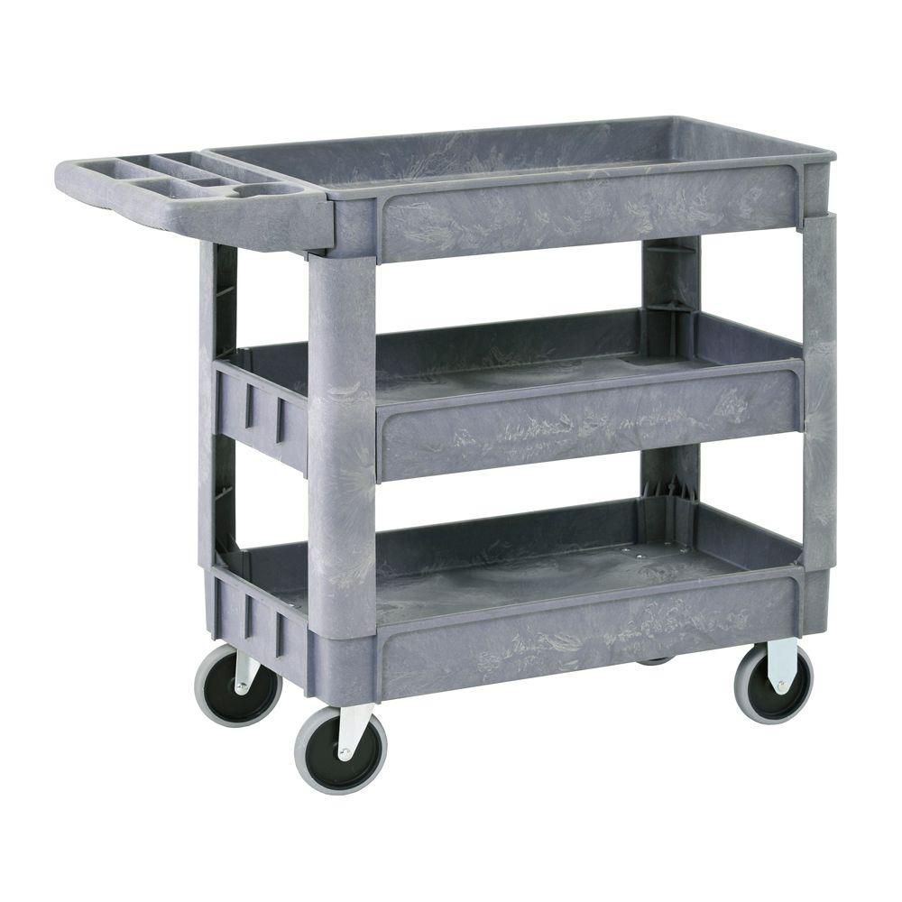 Sandusky Heavy Duty Plastic Utility Cart 3 Shelves The Home Depot Canada   P 1000660867 