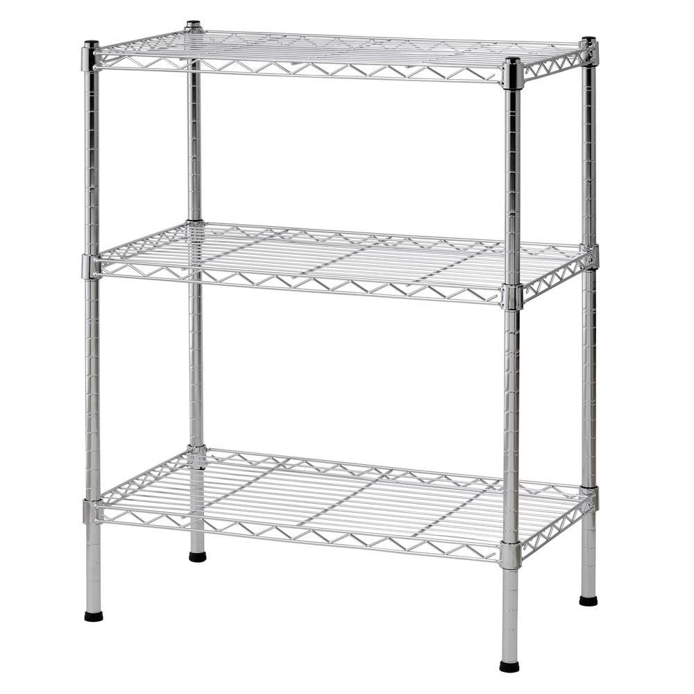 24-inch W x 30-inch H x 14-inch D 3-Shelf Chrome Wire ... 24-inch W x 30-inch H x 14-inch D 3-Shelf Chrome Wire ...