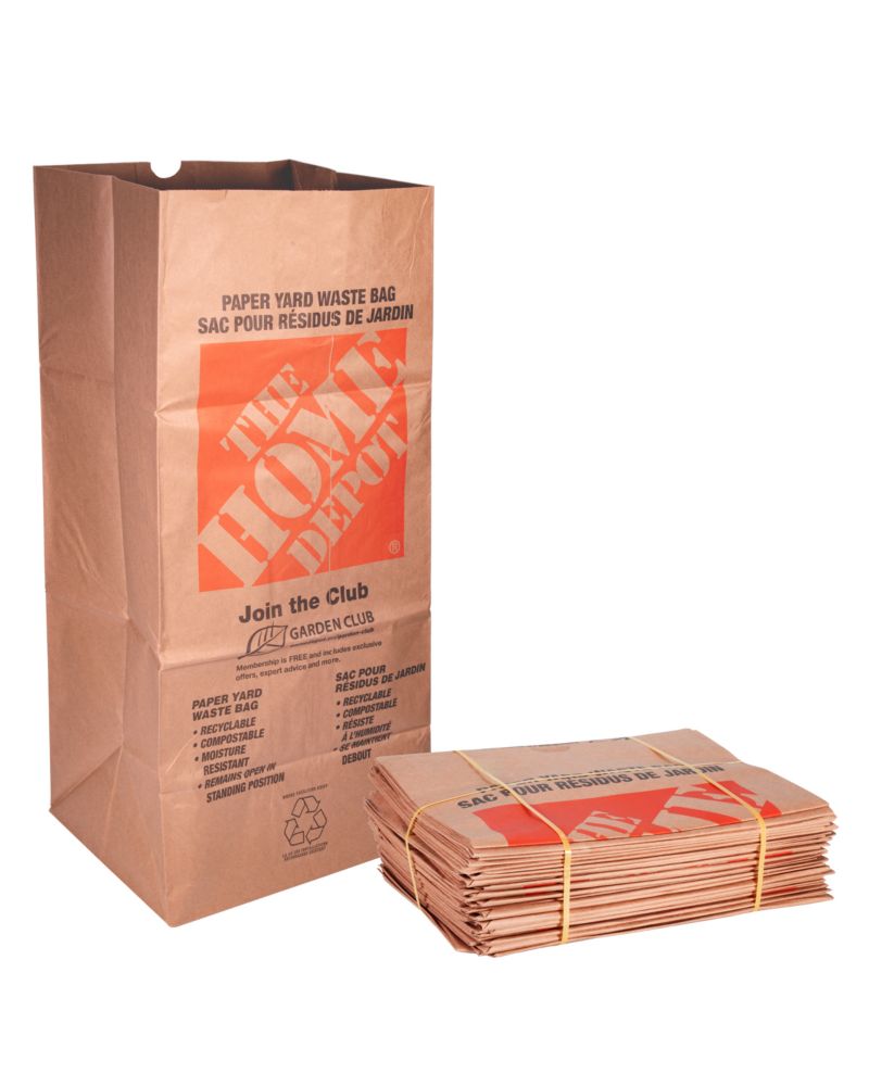 The Home Depot Kraft paper Lawn Leaf Bags 2 Ply 25 