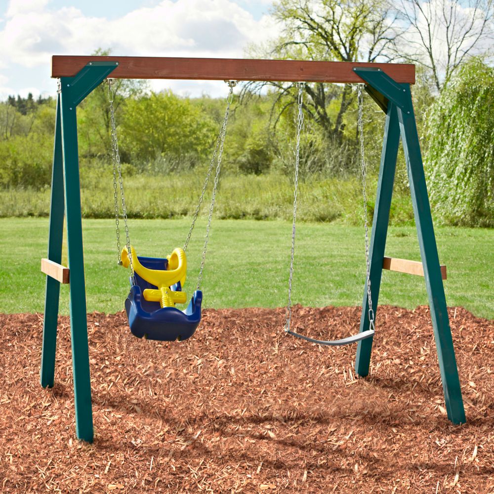 Adaptive Wood Complete Play Set With Adaptive And Commercial Grade Swing Seats