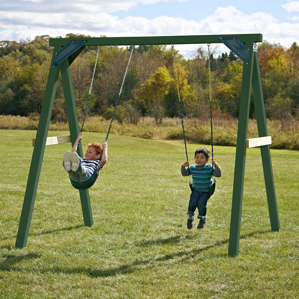 Timber-Bilt Playground Child Swing In Forest Green | The Home Depot Canada