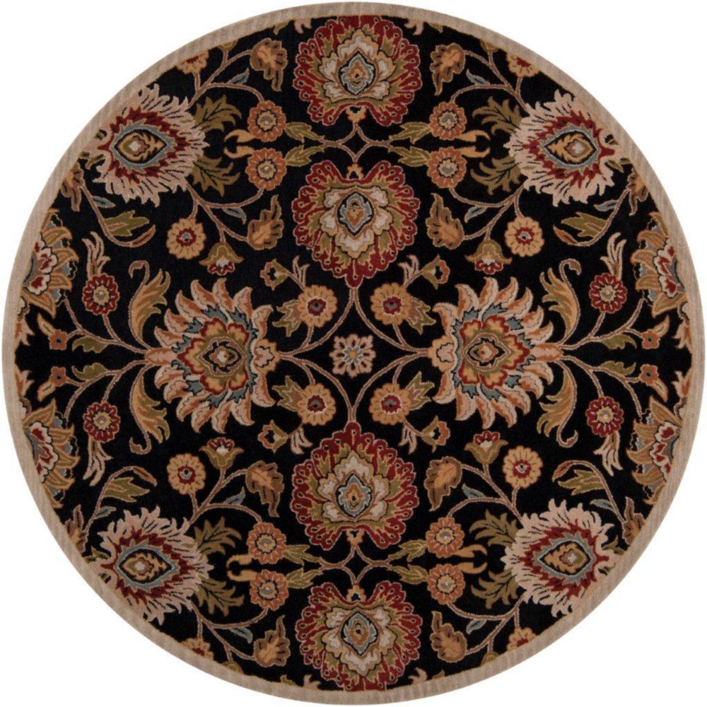 Artistic Weavers Tapis Amanda noir en laine - 8 Po. x 8 Po. Artistic Weavers Tapis Amanda noir en laine - 8 Po. x 8 Po.