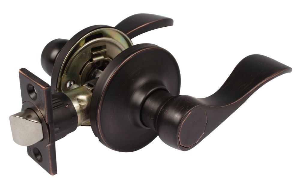 Megan OilRubbed Bronze Passage Door Lever The Home Depot Canada