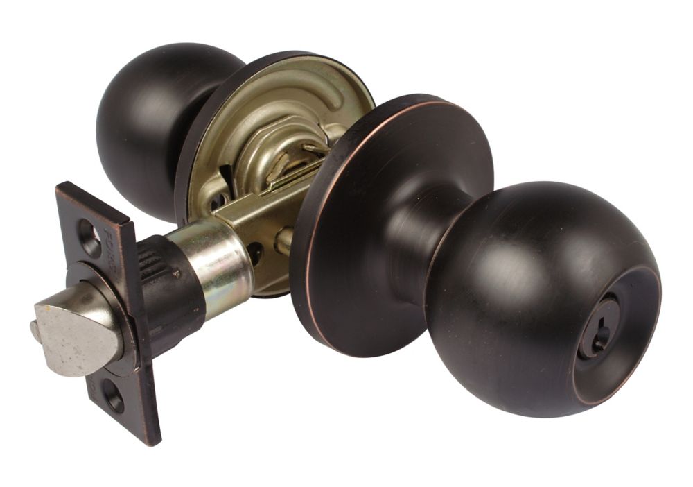 Forge Saturn Rubbed Bronze Entry Door Lock The Home Depot Canada Forge Saturn Rubbed Bronze Entry Door Lock