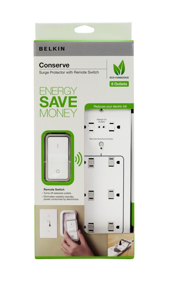 Belkin 8 Outlet Conserve Surge The Home Depot Canada