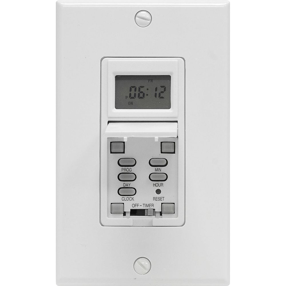 Defiant In Wall Digital 7 Day Timer With Wall Plate The Home Depot Canada