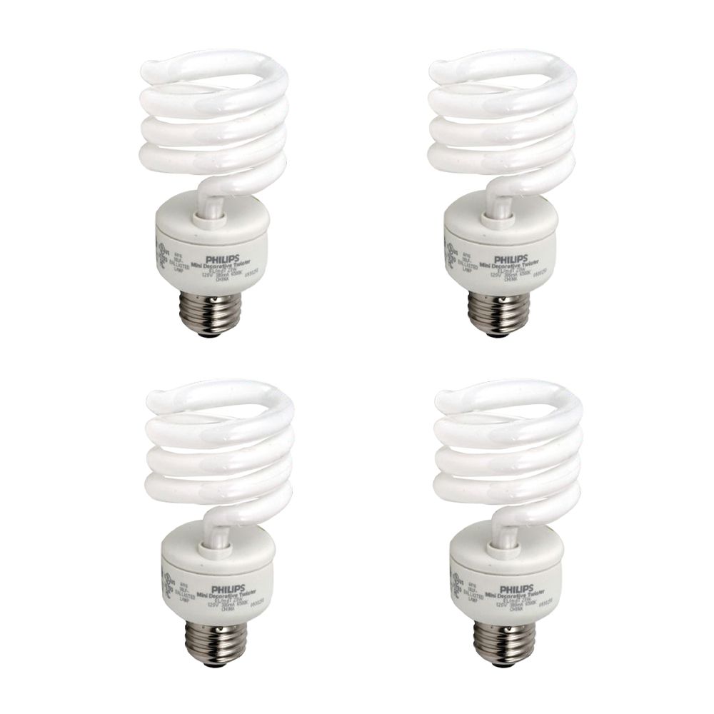 Philips Cfl 23w 100w Mini Twister Daylight 6500k 4 Pack The Home Depot Canada 