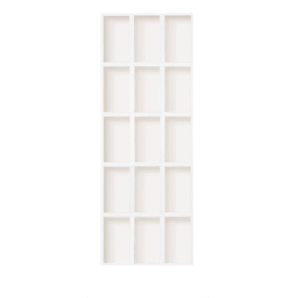 Milette 32inch x 80inch Primed 15 Lite Interior French Door with