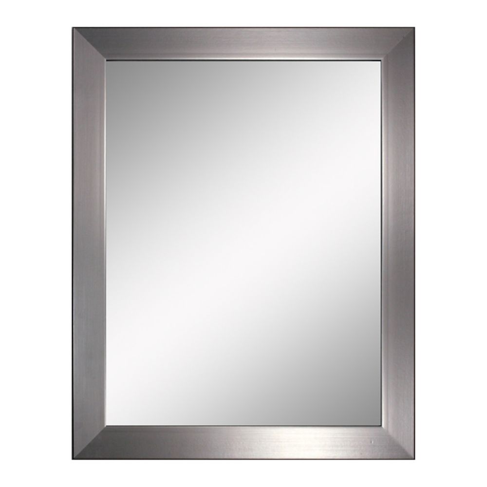22 in. x 28 in. Modern Brush Nickel Mirror