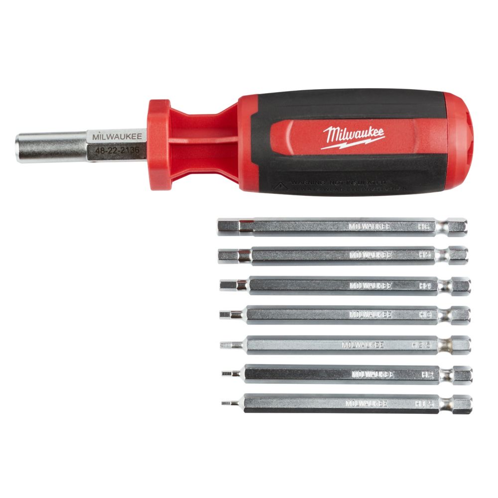 Milwaukee Tool 9in1 Square Drive Ratcheting Multibit Driver The