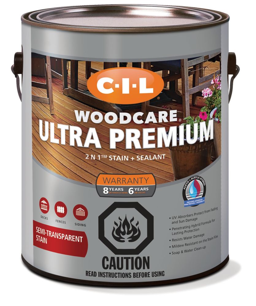 CIL Woodcare CIL Woodcare Ultra Premium SemiTransparent Stain Deep Base, 3.3 L The Home Depot