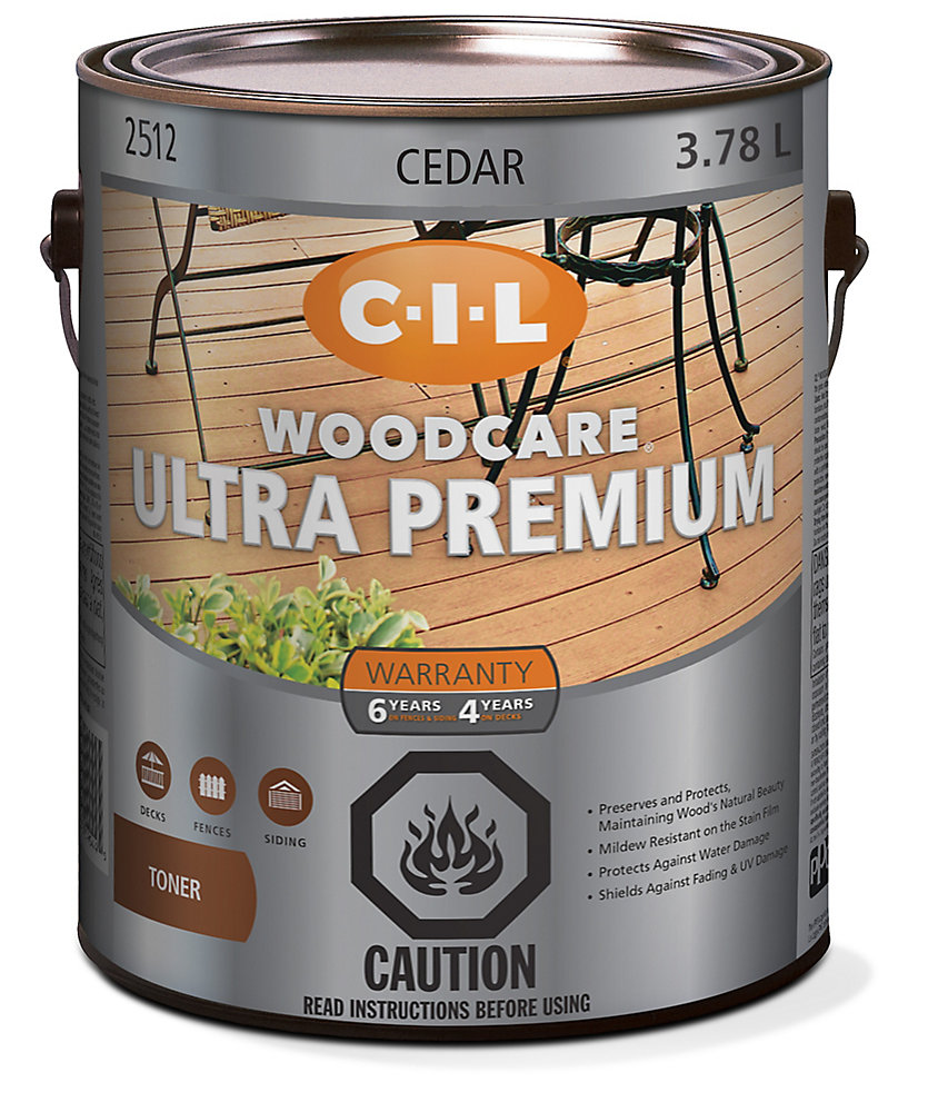 CIL Woodcare Ultra Premium Toner Cedar, 3.78 L The CIL Woodcare Ultra Premium Toner Cedar, 3.78 L The