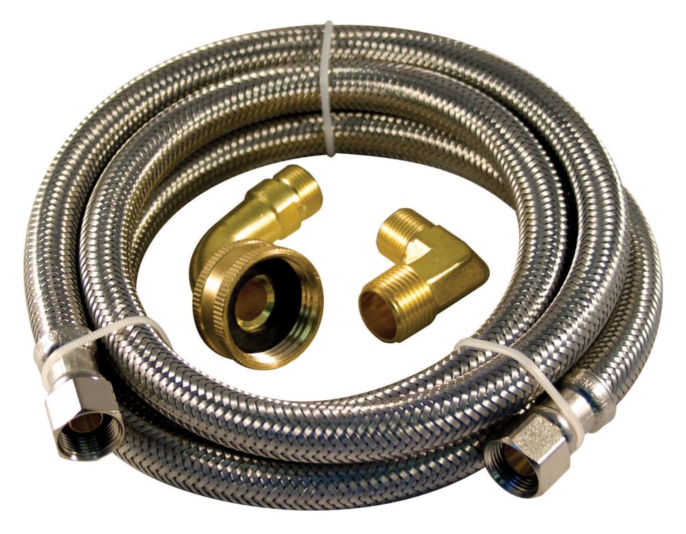 AquaDynamic Flex Connector Ss 48i Dishwasher Kit Two Elbow Lead Free