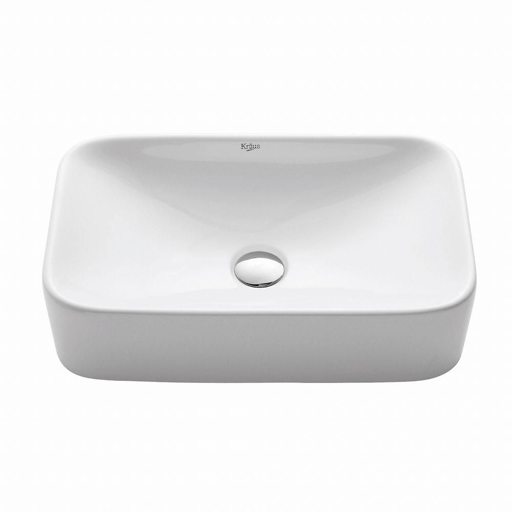 Kraus Rectangular Ceramic Bathroom Sink in White The Home Depot Canada