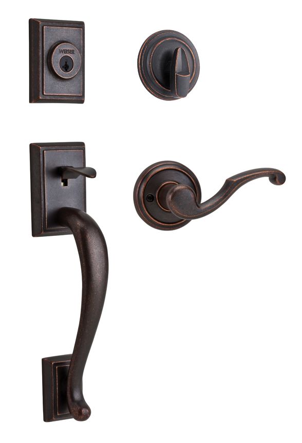 Weiser Pemberly Rustic Bronze Handle Set with Maya Interior Lever | The ...