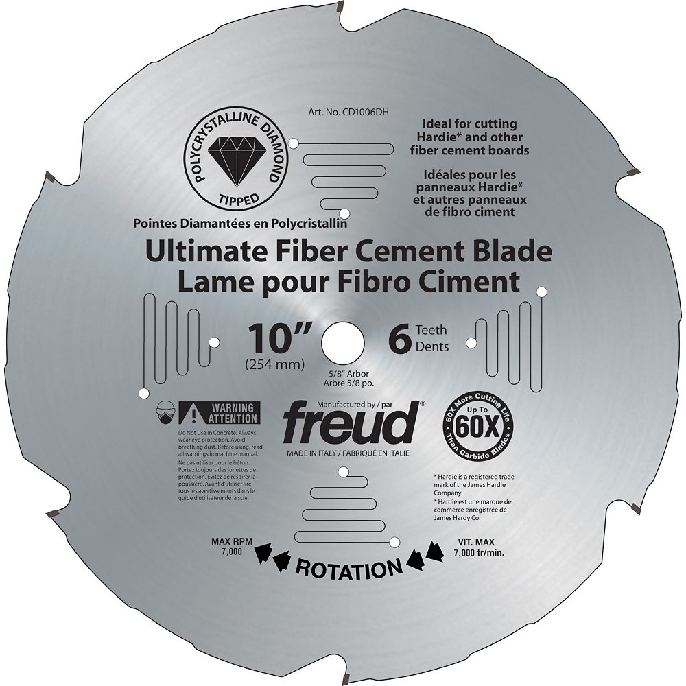 Freud PCD Ultimate Fiber Cement Blade 10 Inch | The Home Depot Canada