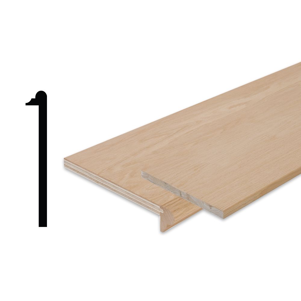 Alexandria Moulding Maple Veneer Stair Tread Cap And Riser Kit 101/8 Inches x 42 Inches The