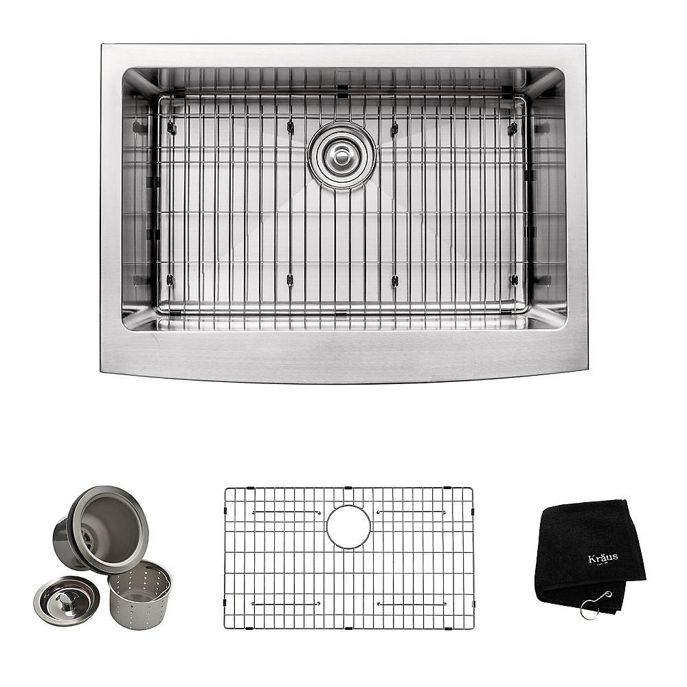 30 Inch Farmhouse Apron Single Bowl 16 Gauge Stainless Steel Kitchen Sink