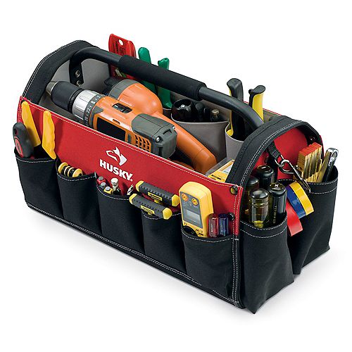 Husky 10inch Electrician Tool Bag with Driver Wall The Home Depot Canada