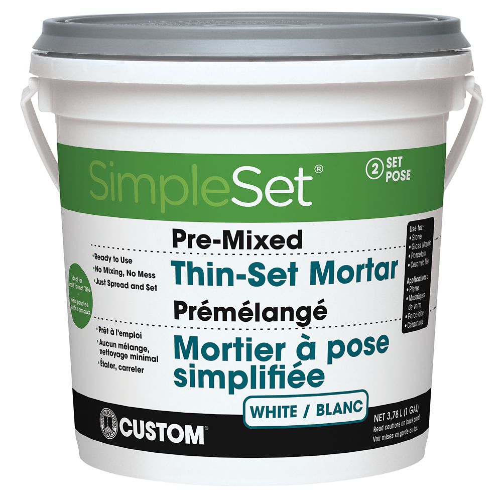 PreMixed Tile & Stone ThinSet Mortar White 3.9L