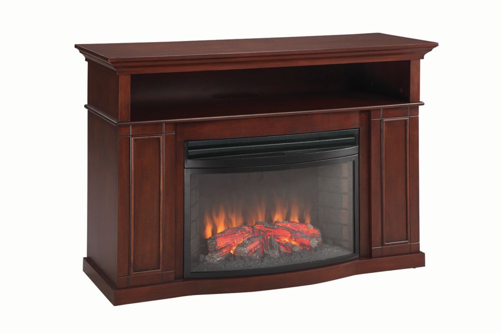 Muskoka Sheppard Electric Fireplace, 25 Inch Curved Firebox, Cherry